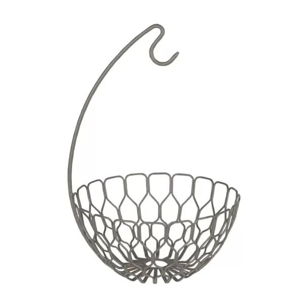 Spectrum 16.25 in. H x 10.75 in. W x 11 in. D Honeycomb Gray Fruit Basket Banana Hanger Tree