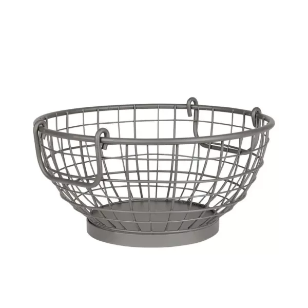 Spectrum Mason Fruit Bowl Basket Industrial Gray Kitchen Organizer