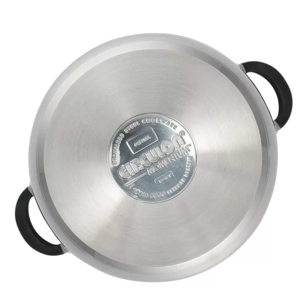 Circulon Momentum Stainless Steel Nonstick 4-Quart Covered Casserole with Locking Straining Lid