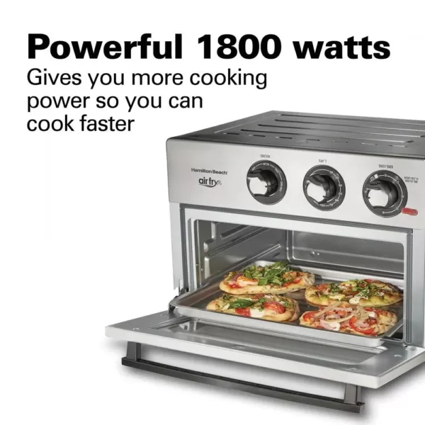 Hamilton Beach Air Fry 1800 W 6 Slice Stainless Steel Countertop Oven with 6 Cooking Functions