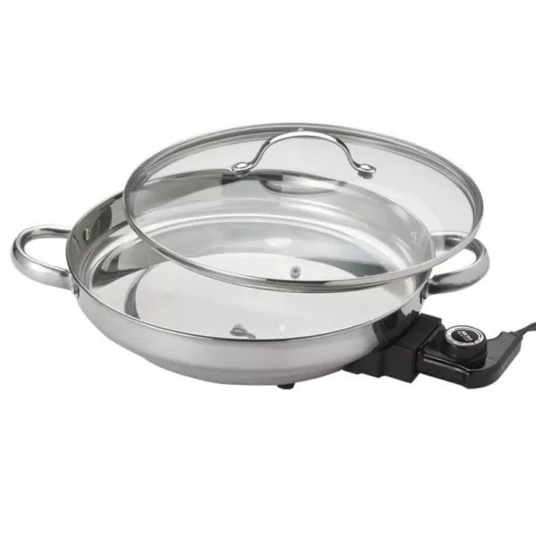 AROMA 132 sq. in. Stainless Steel Electric Skillet