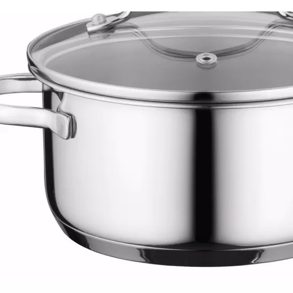 BergHOFF Essentials Comfort 1.7 qt. Round Stainless Steel Casserole Dish with Glass Lid