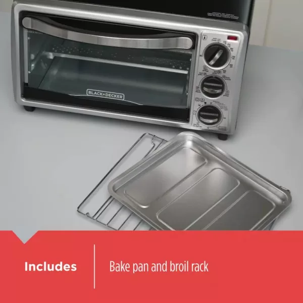 BLACK+DECKER 4-Slice Stainless Steel Toaster Oven