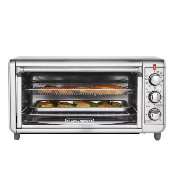 BLACK+DECKER Crisp 'N Bake 1500 W 8-Slice Stainless Steel Toaster Oven with Fry Basket