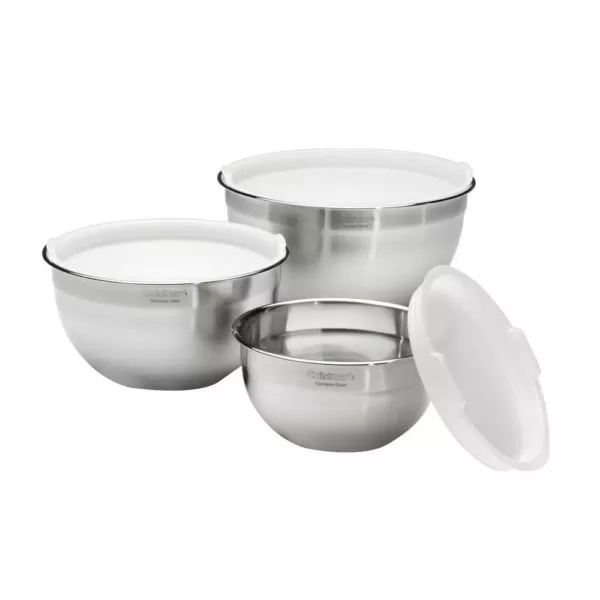 Cuisinart 3-Piece Stainless Steel Mixing Bowl Set with Lids