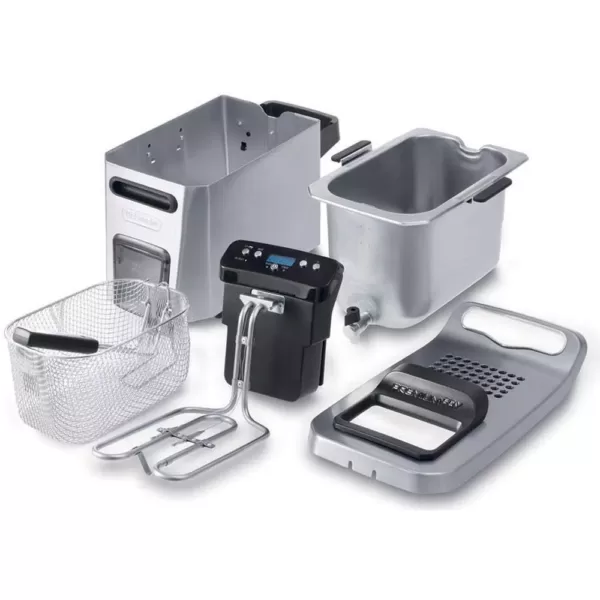 DeLonghi Dual Zone Digital 4L Stainless Steel Deep Fryer with Easy Clean Drain System - D24527DZ