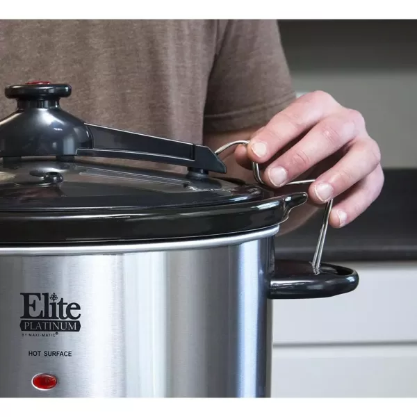 Elite Platinum 8.5 Qt. Stainless Steel Slow Cooker with Locking Lid