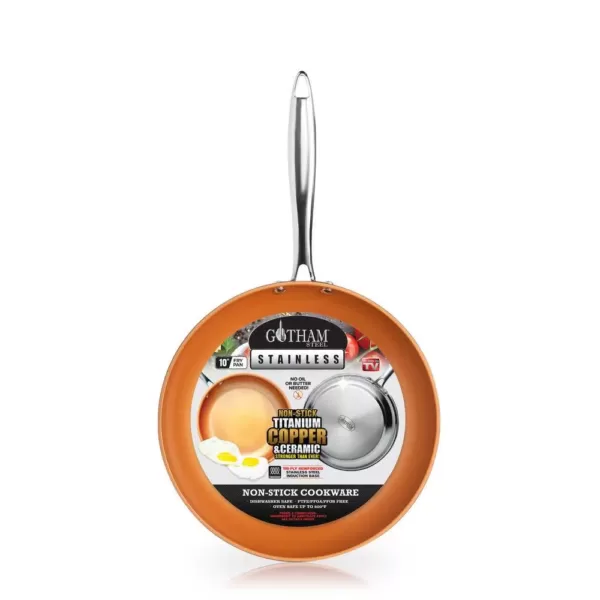 Gotham Steel 10 in. Stainless Steel Non-Stick Ti-Cerama Frying Pan