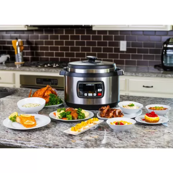 GoWISE USA Ovate 8.5 Qt. Stainless Steel Electric Pressure Cooker Oval with Accessories and 50-Recipes