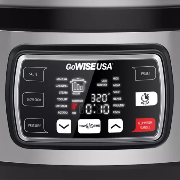 GoWISE USA Ovate 9.5 Qt. Stainless Steel Oval Electric Pressure Cooker with 6-Accessories and 50-Recipes