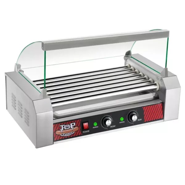 Great Northern Commercial 1400-Watts 18-Hot Dog 7-Roller Grilling Machine with Cover