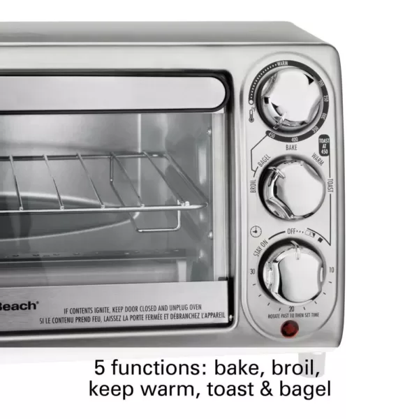 Hamilton Beach 1100-Watt 4-Slice Stainless Steel Toaster Oven