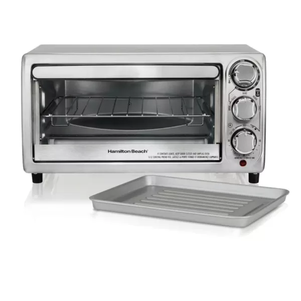 Hamilton Beach 1100-Watt 4-Slice Stainless Steel Toaster Oven