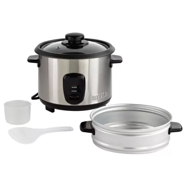 IMUSA 20-Cup Stainless Steel Rice Cooker with Non-Stick Interior