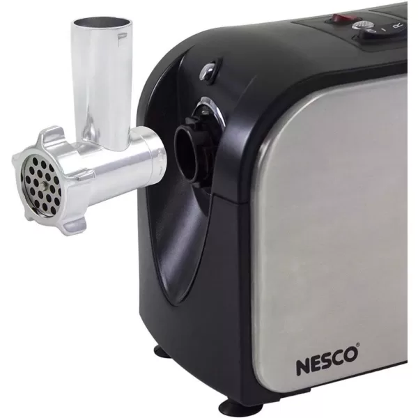 Nesco 500 W 0.67 HP Stainless Steel Electric Meat Grinder with Sausage Stuffer and Food Pusher