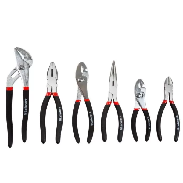 Stalwart 18.75 in. Utility Plier Set with Storage Pouch (6-Piece)