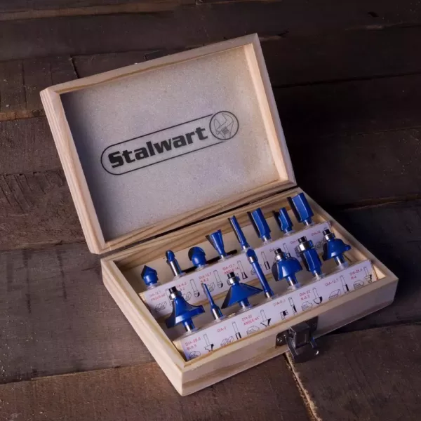 Stalwart Carbide Tipped Router Bit Set (15-Piece)