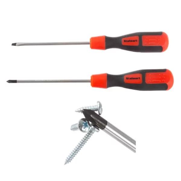 Stalwart Magnetic Tip Screwdriver Set with Hanging Storage Rack (6-Piece)