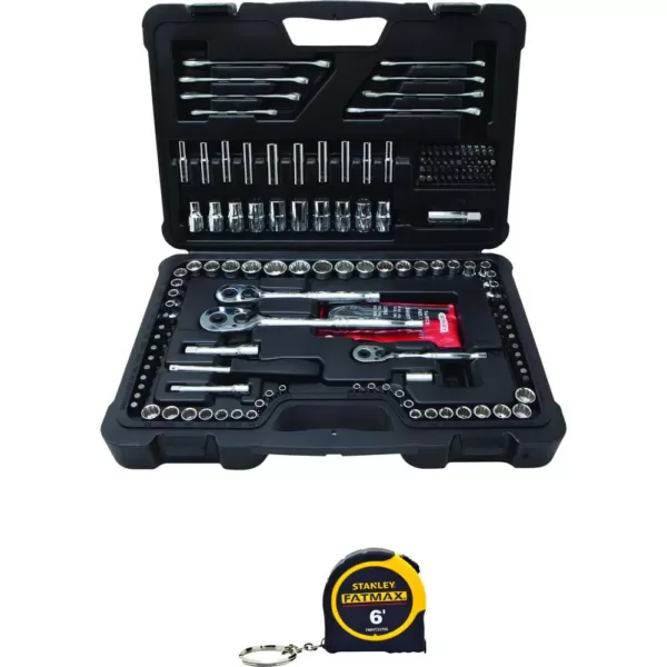 Stanley Mechanics Tool Set (173-Piece) with Bonus FATMAX 6 ft. x 1/2 in. Keychain Pocket Tape Measure