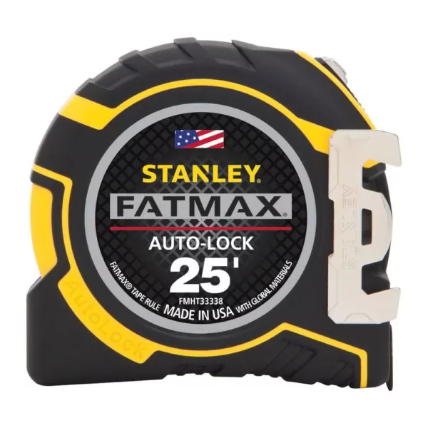 Stanley FATMAX 25 ft. x 1-1/4 in. Auto Lock Tape Measure with Bonus FATMAX 25 ft. x 1-1/4 in. Tape Measure