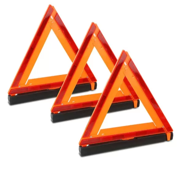 Stark Roadside Folding Safety Triangle Reflector Warning Kit (3-Pack)