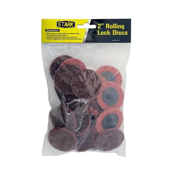 Stark 2 in. Medium Grit Roloc Cleaning Roll Lock Sanding Disc (25-Piece)