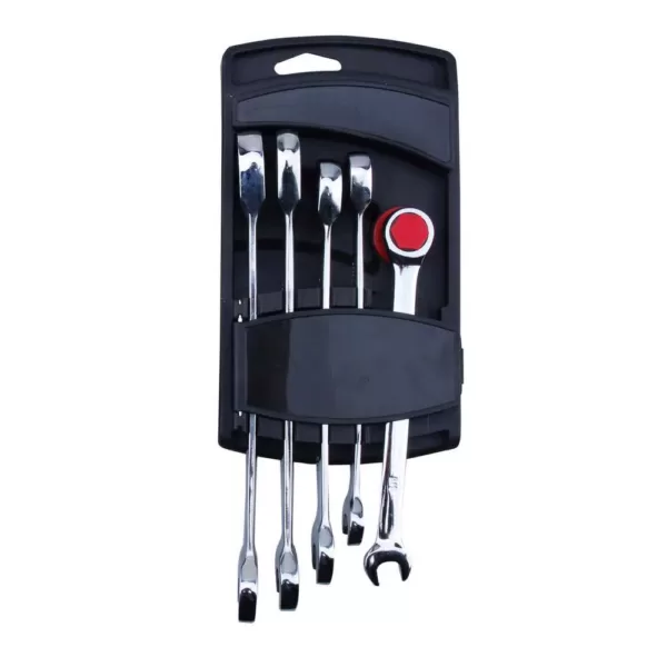 Steel Core Vanadium Steel SAE Ratchet Wrench Set (5-Piece) with Case