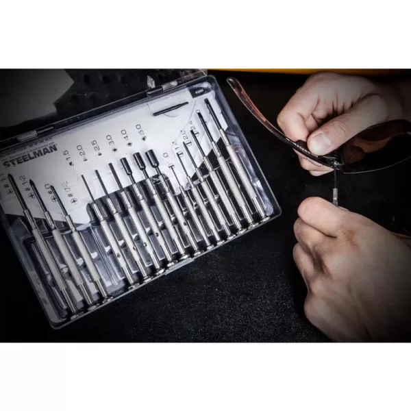 Steelman Precision Steel Shaft Screwdriver Set (16-Piece)