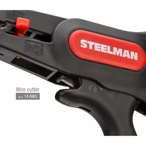 Steelman Self-Adjusting Pistol Grip Wire Stripper and Cutter