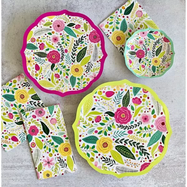 Sugar Plum Party Dessert Plate Spring Blossoms (Set of 16)