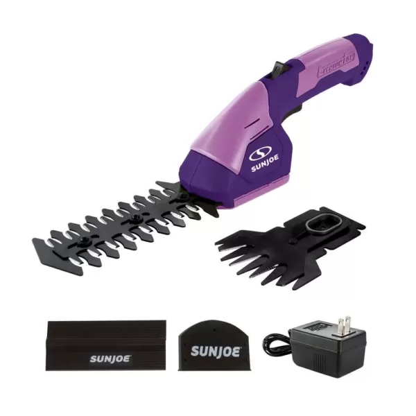 Sun Joe 7.2-Volt Cordless 2-in-1 Grass Shear and Hedge Trimmer, Purple