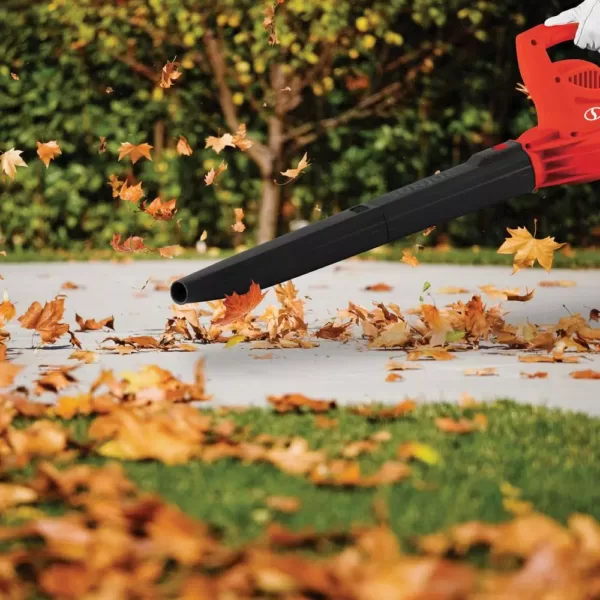 Sun Joe 155 MPH 200 CFM 6 Amp Electric Handheld Leaf Blower, Red