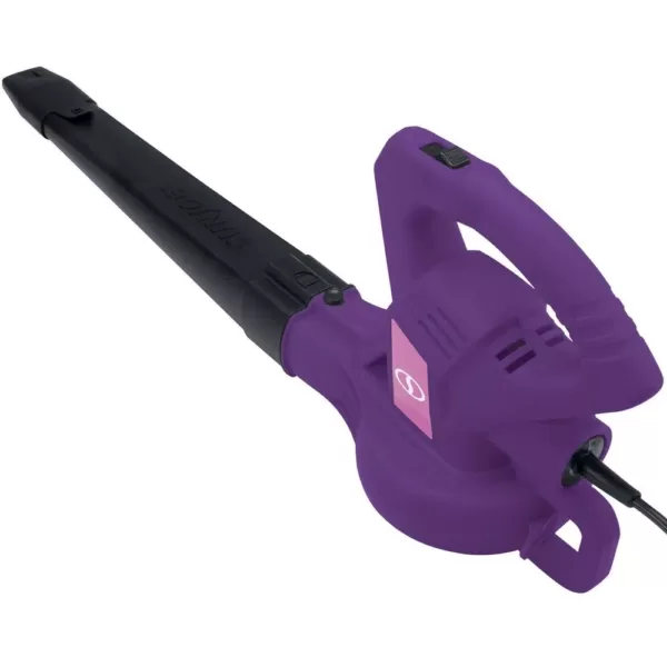 Sun Joe 215 MPH 240 CFM 10 Amp Electric Handheld Leaf Blower, Purple