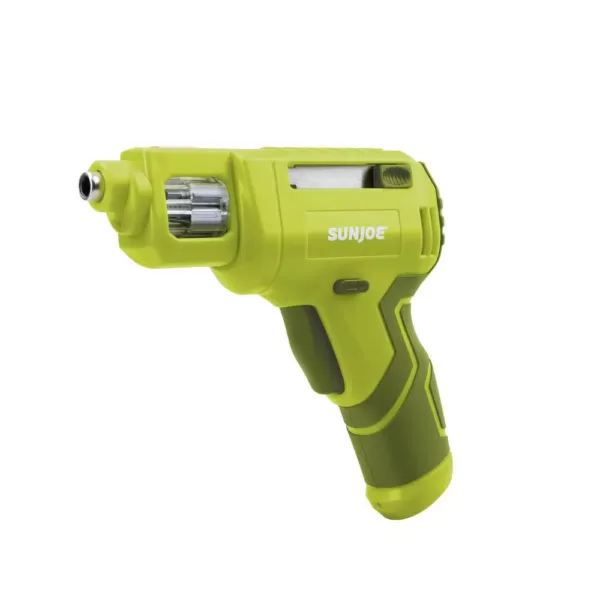 Sun Joe 4-volt Max Lithium-Ion Cordless Rechargeable Power Screwdriver with Quick Change Bit System