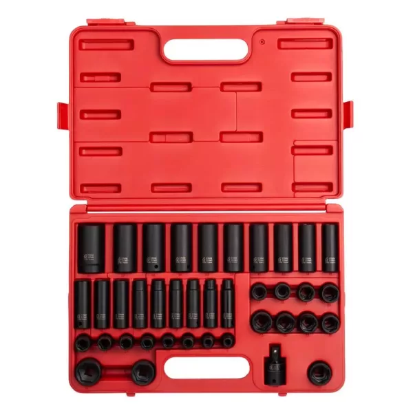 SUNEX TOOLS 1/2-in. Drive Metric Impact Socket Set (39-Piece)