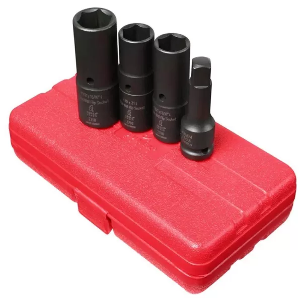 SUNEX TOOLS 1/2 in. Drive Wall Socket Set Flip (4-Piece)