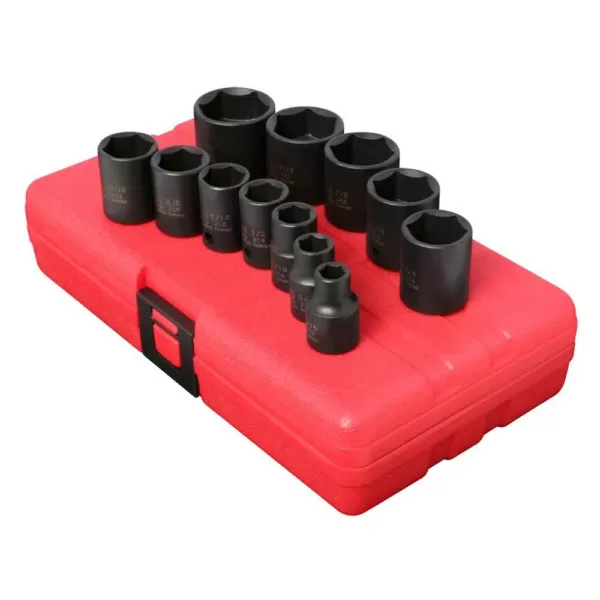 SUNEX TOOLS 3/8 in. Socket Set Impact Drive STD SAE (12-Piece)