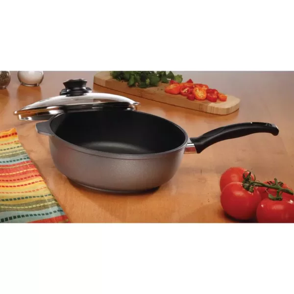 Swiss Diamond Swiss Titan 3.2 qt. Titanium Nonstick Saute Pan in Gray with Glass Lid