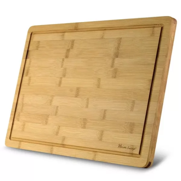 Heim Concept Premium Bamboo Cutting Board and Serving Tray with Drip Groove