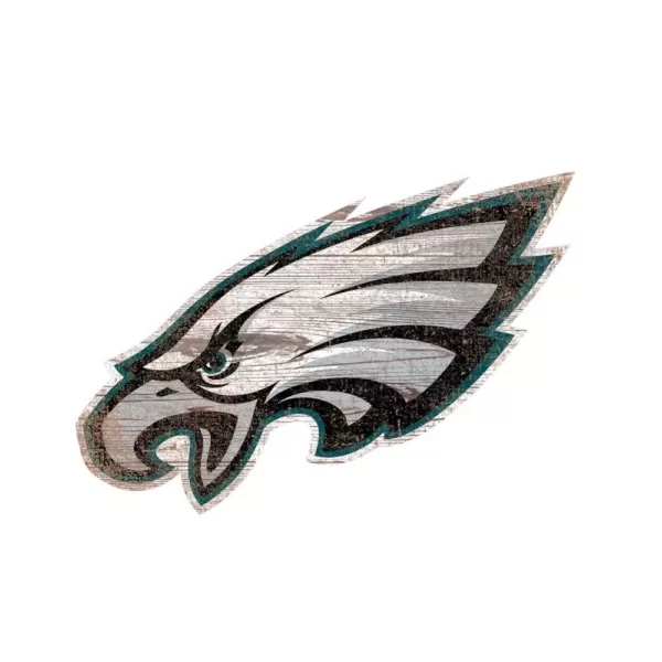 Adventure Furniture NFL Indoor Philadelphia Eagles Distressed Logo Cutout Wood Sign