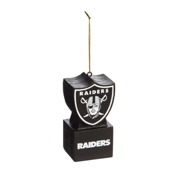 Team Sports America Oakland Raiders 1-1/2 in. NFL Mascot Tiki Totem Shield Christmas Ornament