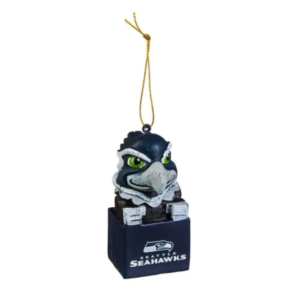 Team Sports America Seattle Seahawks 1-1/2 in. NFL Mascot Tiki Totem Christmas Ornament