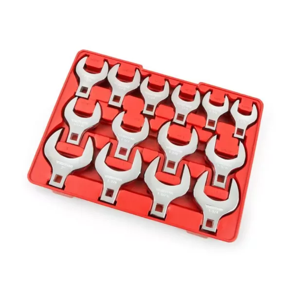 TEKTON 1/2 in. Drive 1-1/16 - 2 in. Crowfoot Wrench Set (14-Piece)