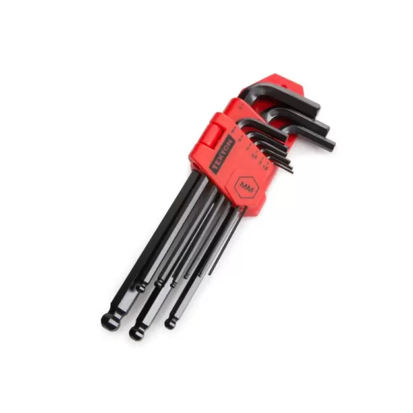 TEKTON 1.5-10 mm Long Arm Ball End Hex Key Wrench Set (9-Piece)