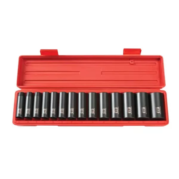 TEKTON 1/2 in. Drive 11-32 mm 6-Point Deep Impact Socket Set