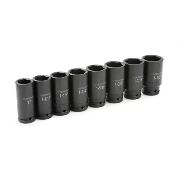 TEKTON 3/4 in. Drive 1 - 1-1/2 in. 6-Point Deep Impact Socket Set