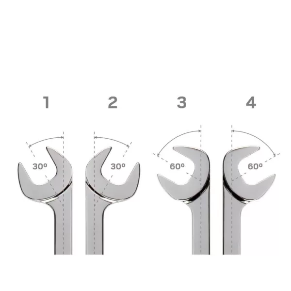 TEKTON 24 mm to 32 mm Angle Head Open End Wrench Set (4-Piece)