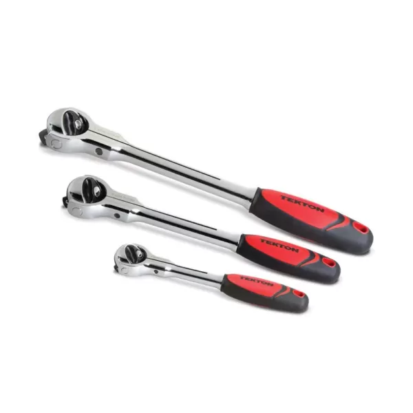 TEKTON 1/4 in., 3/8 in., 1/2 in. Swivel Head Ratchet Set (3-Piece)