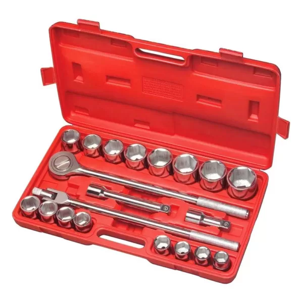 TEKTON 3/4 in. Drive 7/8-2 in. 6-Point Shallow Socket Set (21-Piece)