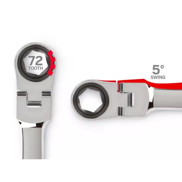 TEKTON 1/4-1 in. Flex-Head Ratcheting Combination Wrench Set (13-Piece)